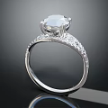 Elegant Diamond Engagement Ring with Large Central Stone and Sparkling Small Diamonds on Platinum Band