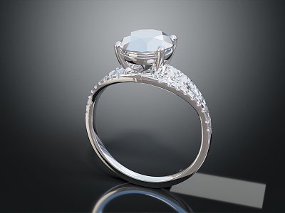 Modern Ring Diamond Ring Gem Ring Women's Ring 3d model