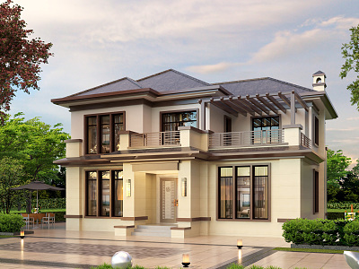 New Chinese style single-family villa model