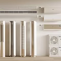 Modern Air Conditioners And Fans Including Standing Wall Mounted And Cabinet Models In Various Designs
