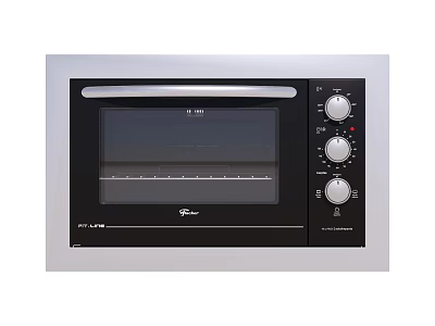 Modern Electric Oven As Kitchen Appliance With Stainless Steel Finish Control Knobs And Digital 3d model