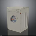Modern White Electric Washing Machine With Control Panel And Viewing Window
