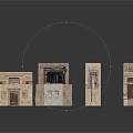 Ancient Architectural Elements Model With Doors Windows Columns And Details
