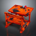 Wooden Kids Table with Chair and Tools for Creative Craft Play Time