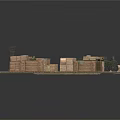 Military Transport Trucks Parked On Wooden Platform With Multiple Wooden Crates