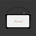 Marshall Stylish Portable Speaker With Black White Design And Handle Knobs
