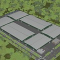 Aerial view of the plant 3d model