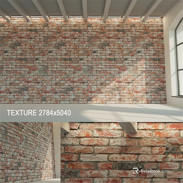 Brick Wall Texture With Natural Light And Shadow Details For Interior Design 3d model 