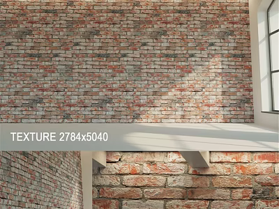 Brick Wall Texture With Natural Light And Shadow Details For Interior Design 3d model