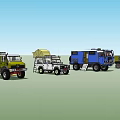 Different Types of Vehicles Including Trucks SUVs and Trailers in Various Colors