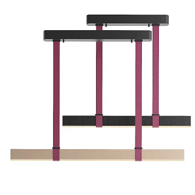 Modern Minimalist Console and Side Cabinet With Multi-layer Shelf Black Pink Frame Beige Panels 3d model