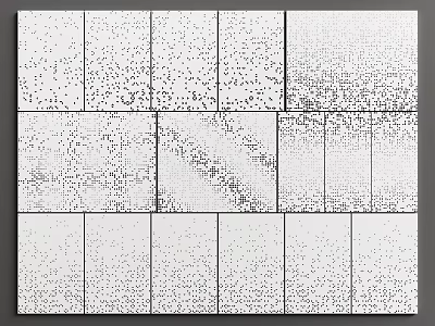 Modern Background Wall With Varied Square Textured Panels And Dotted Patterns 3d model