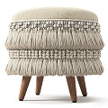 Silent Foot Stool Fabric Tassel Decorative Footstool 3d model