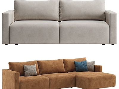 Modern Multi-Person Sofa Two-Person Sofa Casual Sofa Living Room Sofa Leather Sofa Corner Sofa 3d model