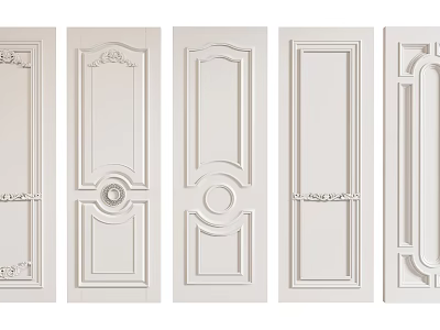White Wall Panels With Various Decorative Designs For Interior Home Decoration 3d model
