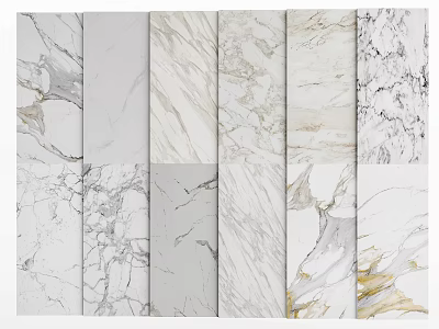 Modern wall panel white marble background wall 3d model