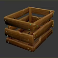 Wooden Storage Box For Home Organizing With Planks And Metal Rivets