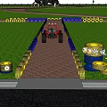 Road Facilities In Bamboo Forest With Fun Go-Karts And Yellow Blue Decorative Barrels