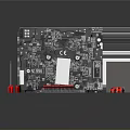 Detailed Computer Motherboard Structure With Slots Chips Circuitry And Components 3d model