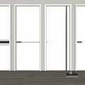 Modern White Interior Hinged Doors With Sleek Design And Black Handles 3d model