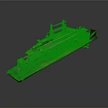 Large Green Metal Industrial Machine With Mechanical Components And Steel Platform 3d model