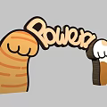 Cartoon Style Event Entrance With Orange Striped White Brown Claw Like Arms Displaying Power Lettering
