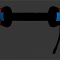 Stylish Headphones With Red Blue Headband And Black Ear Cups Design