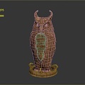 Owl grimace owl long-eared owl wulin owl monkey face owl carved owl 3d model