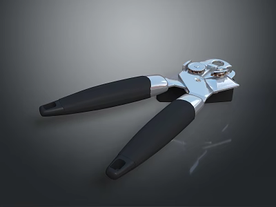 Stainless Steel Bottle Opener With Black Ergonomic Handles For Household Use 3d model