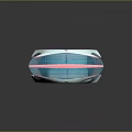 Sleek Modern Futuristic Device With White Blue Pink Hues And Circular Interior Opening