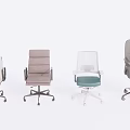 Modern Office Chairs In Various Styles With White Gray Green Cushion And Transparent Backrest
