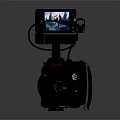 Professional Digital Video Camera With LCD Screen And Red Lens Handheld Recording Equipment
