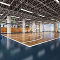 Modern Basketball Gymnasium Sports Stadium Basketball Rack Basket Basketball Game Stadium 3d model