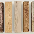 Different Textured Stone Wood Beams With Rich Natural Grain For Rustic House Interior Decoration