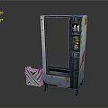 Vintage Vending Machine With Glass Door Control Panel And Striped Container 3d model