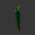 Ornate Green Decorative Artwork With Intricate Gold Accents And Textured Surface