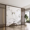 New Chinese Style Screen Partition 3d model