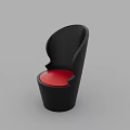 Modern Single Sofa With Black Frame And Red Comfortable Seat Design
