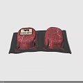Fresh Black Angus Beef Cuts in Clear Vacuum Sealed Packaging 3d model