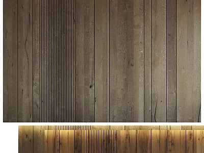 Wooden Texture Wall Hanging With Vertical Stripes And Light Shadow Effect 3d model