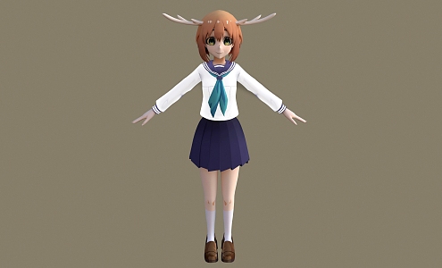 Elf Girl Antler Game Character Game Character Anime Girl Cartoon Girl Anime Character 3d model