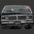 Vintage Sedan With Rusted Exterior Damaged Body And Dull Paint Finish