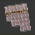 Small House Model With Pink Gray Corrugated Iron Roof Wooden Walls Grilled Windows And Chimney