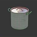 Shiny Stainless Steel Cooking Pot With Lid And Two Side Handles