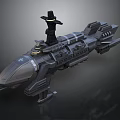 Futuristic Interstellar Spacecraft With Detailed Hull Engines And Command Tower