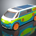 Colorful Solar Powered Van With Flower Decals And Vibrant Exterior Design Accents