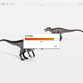 Two Realistic 3D Velociraptor Dinosaur Models Standing On White Background 3d model
