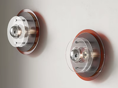 Modern Wall Lamps With Copper Frame And Clear Acrylic Shade For Home Lighting 3d model