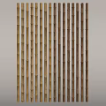 Natural Bamboo Room Divider with Vertical Slats for Interior Design 3d model