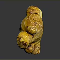 Whole Fresh Ginger Root With Sliced Pieces On Gray Background
